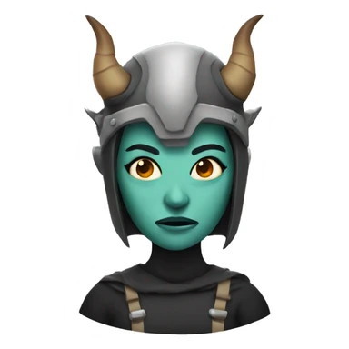 Scary woman with horned helmet sticker