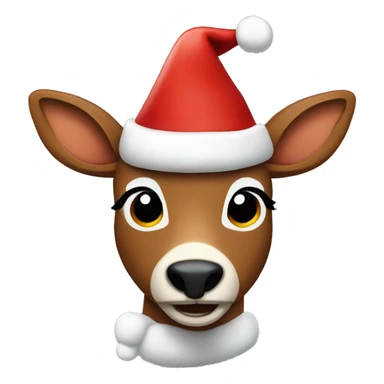 rudolph wearing a santa hat sticker