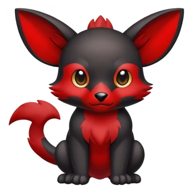 Cute cool black red animal hybrid Fakemon full body sticker