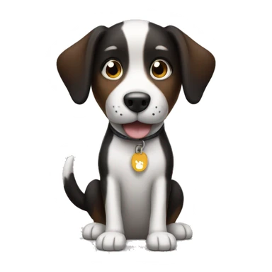 Black white brown dog giving thumbs up sticker