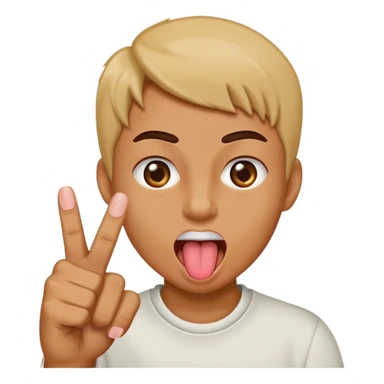 Tongue sticking out with middle finger sticker