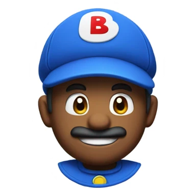 Brown Mario blue hat letter b sticker