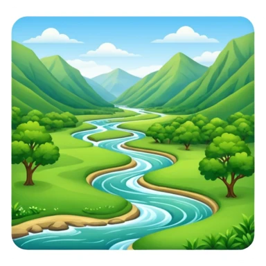 summer valley with a river sticker