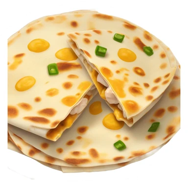 Chicken quesadilla with melted cheese and queso on side  sticker