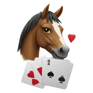 Horse playing poker sticker