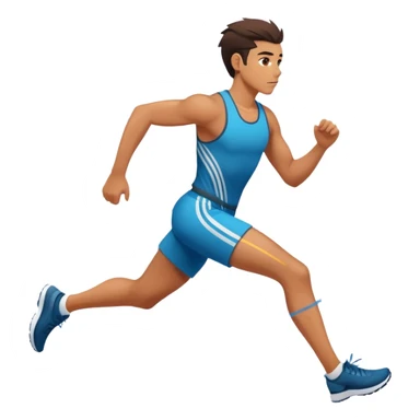 person running fast with motion lines sticker