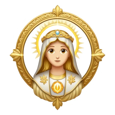 holy saint emblem with halo and divine light sticker