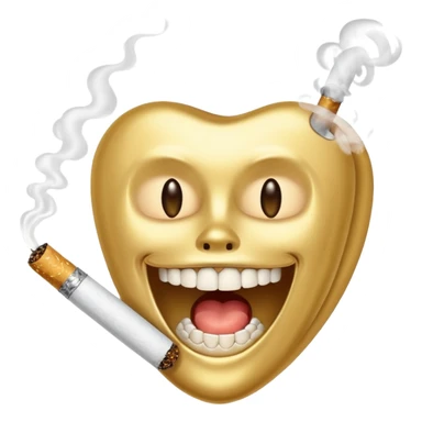 gold tooth with cig sticker