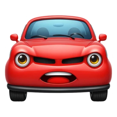 angry red car cute sticker