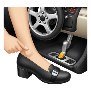foot pressing brake pedal in car sticker