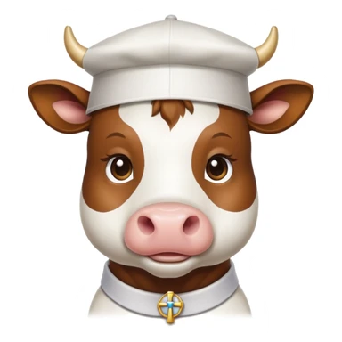 Cow wearing a priest hat  sticker