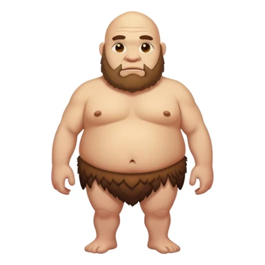 Bald fat caveman body sticker