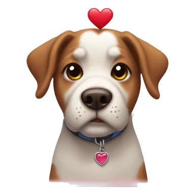 dog with heart liz sticker