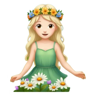 Fairy frolicking in a field sticker