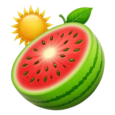 Melon sun splitting open sticker