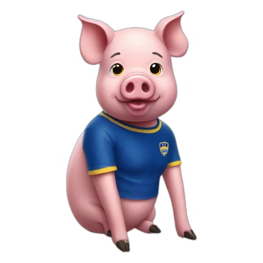 pig with a boca juniors tshirt sticker