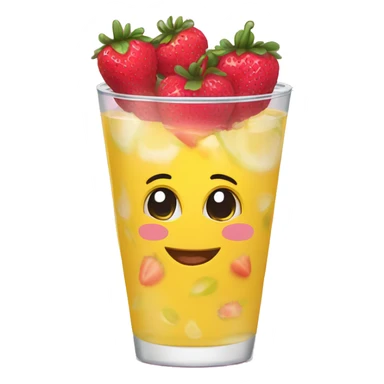 Vasos con fresas sticker