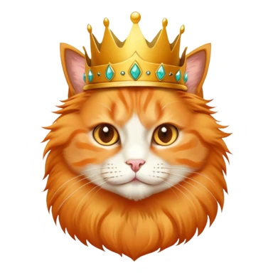 Pure Orange Cat with crown sticker