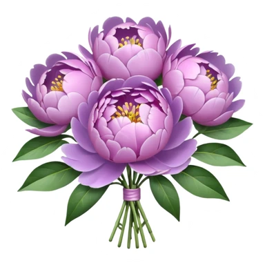 pastel lilac bouquet of peonies with shiny petals sticker