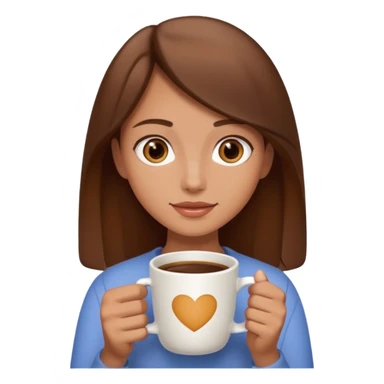 Brown haired girl with big cup of coffee sticker