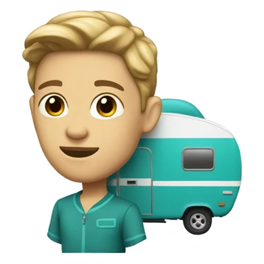 Teal Blue Camper sticker