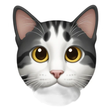 black and white tabby cat sticker