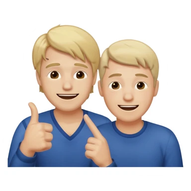 2 homme, l'un est triste et l'autre le pointe du doigt en rigolant sticker