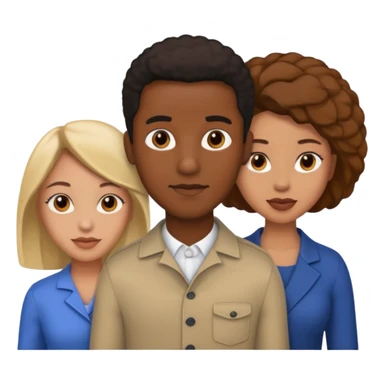 Black man with two women sticker