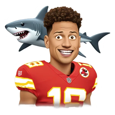 Shark eating Patrick Mahomes sticker