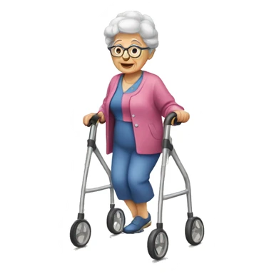 Granny walking frame sticker