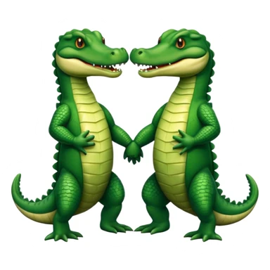 Two alligators holding hands sticker