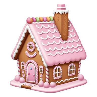 baby pink coquette gingerbread house sticker
