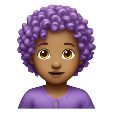 baby purple curly hair  sticker