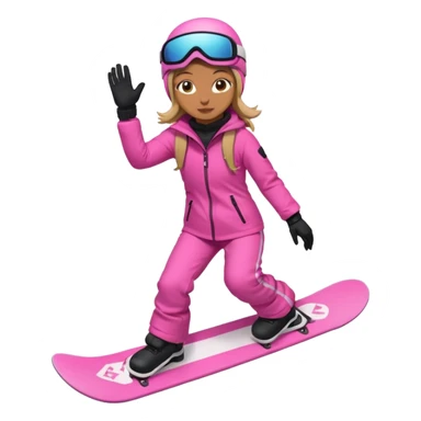 A snowboarder girl in a pink kosume full body sticker