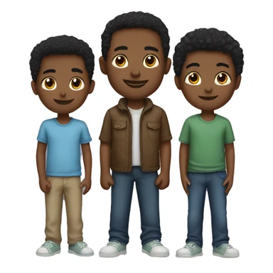 black family 3 sons sticker