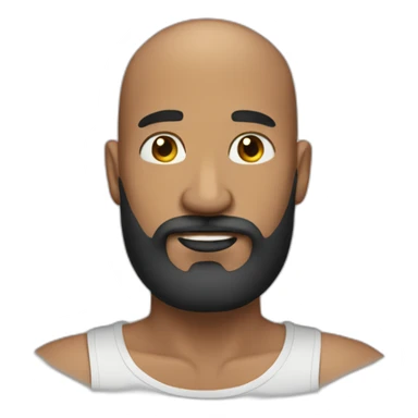 men with a thick beard and no hair sticker