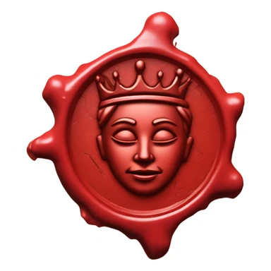 queen wax broken seal red crack broken circle sticker
