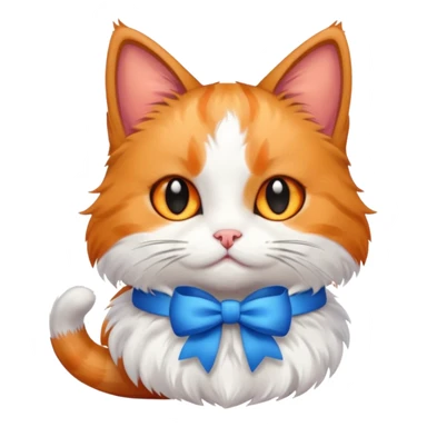 Cute Cat with blue bow sticker