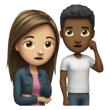 girl annoyed next to boyfriend on his phone sticker