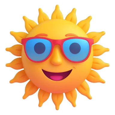 a smiling sun with sunglasses sticker