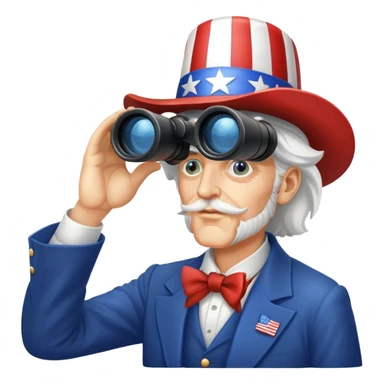 Uncle Sam is looking through binoculars sticker