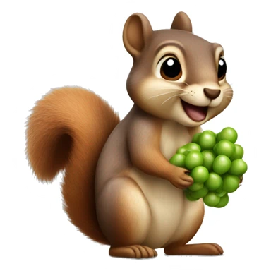 Squirrel with peas in its mouth  sticker