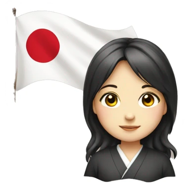 japan girl with japan flag sticker