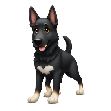 black colored german shepherd with white patches sticker