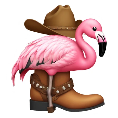 A flamingo with cowboy boots sticker