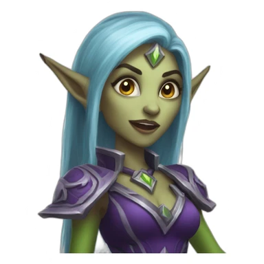warcraft night elf hunger female waving sticker