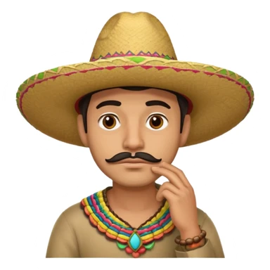 ЗАДУМЧИВЫЙ ЧЕЛОВЕК С РУКОЙ У ПОДБОРОДКА В СОМБРЕРО sticker