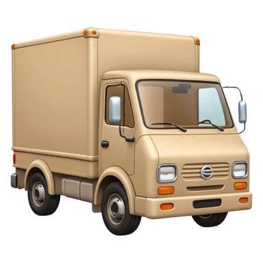 emoji of beige delivery truck, in perspective view sticker