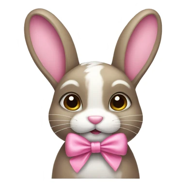 Bunny with pink bow sticker