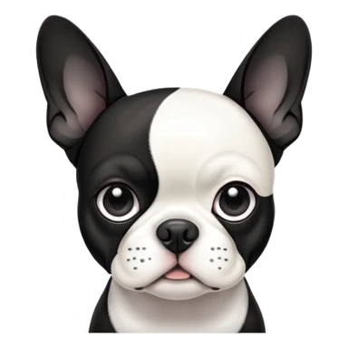 boston terrier with folded floppy ears sticker